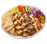CHICKEN SHISH AND LAMB DONER AND HALLOUMI